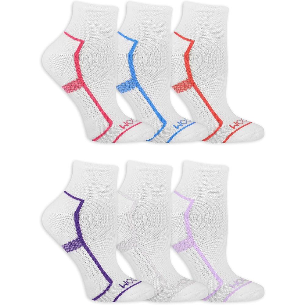 imageFruit of the Loom Womens Coolzone Cotton Ankle Socks 6 PackWhite Assorted