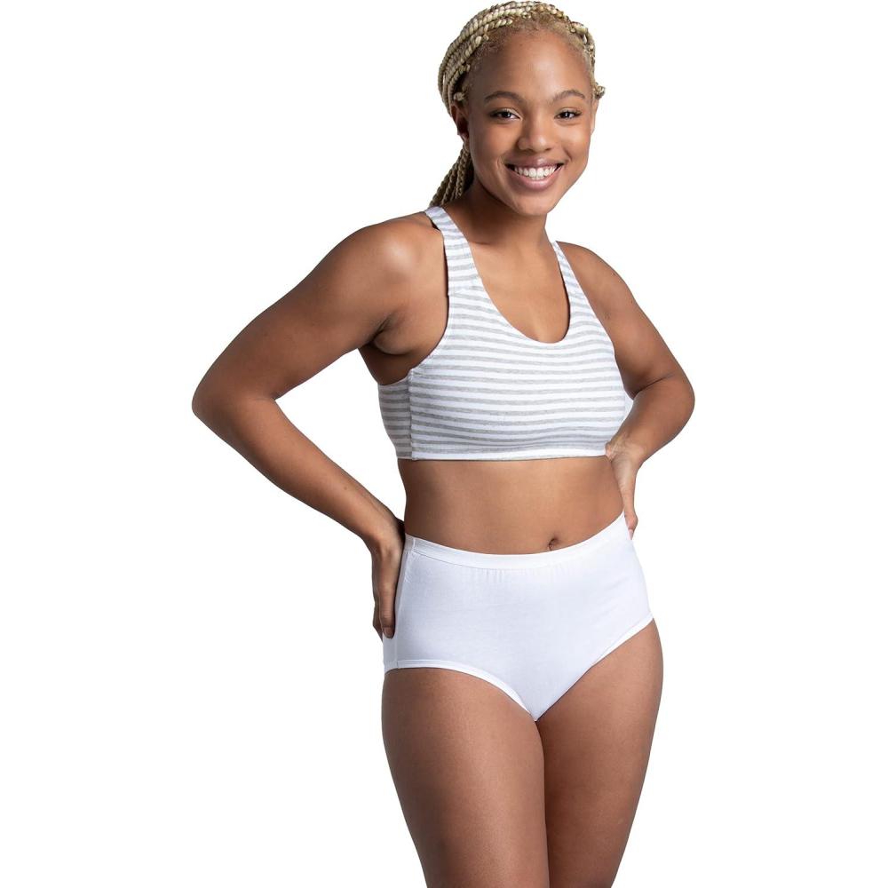 imageFruit of the Loom Womens Eversoft Cotton Brief Underwear Tag Free ampamp Breathable Available in Plus Size144 Pack  White