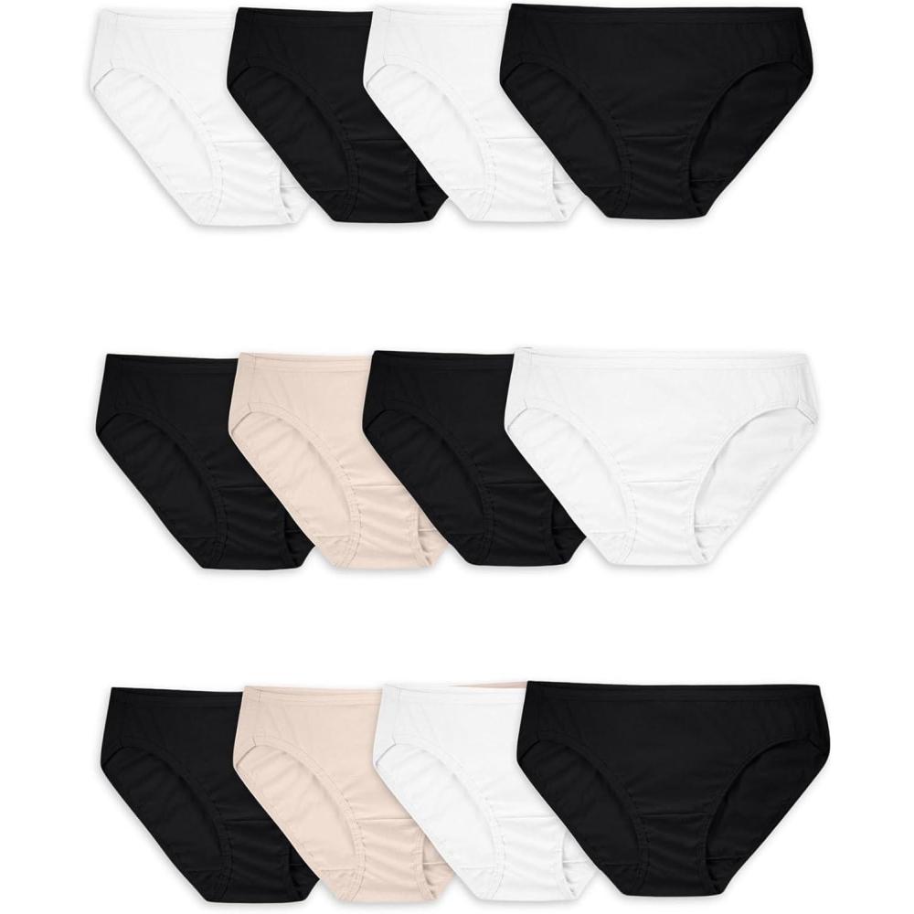imageFruit of the Loom Womens Eversoft Cotton Underwear Multipacks Tag Free ampamp Breathable Available in Plus SizeBikini  PinkNavyWhite