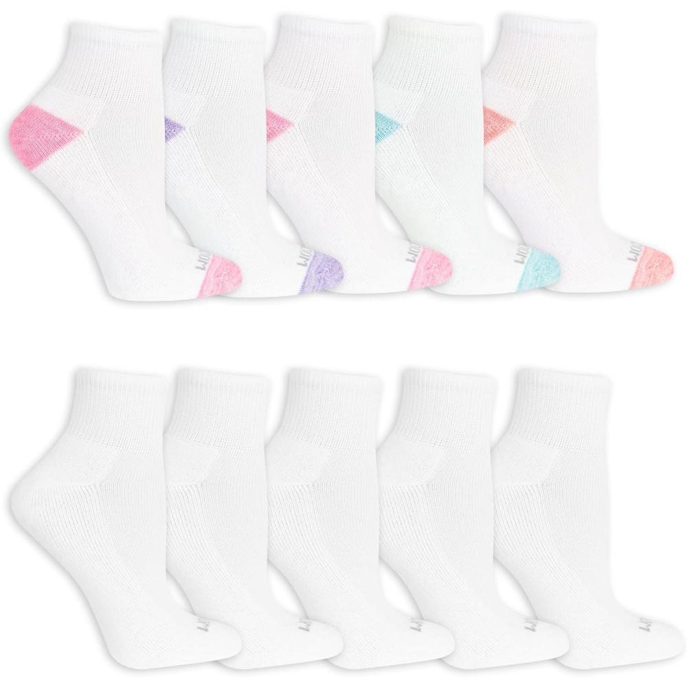 imageFruit of the Loom Womens Everyday Soft Cushioned No Show SocksWhite Assorted 2
