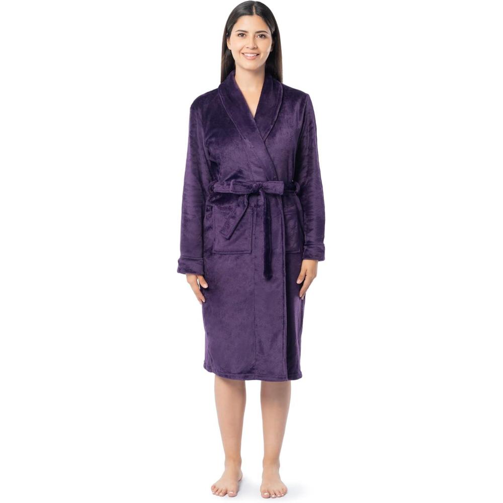 imageFruit of the Loom Womens Fleece RobeDark Plum