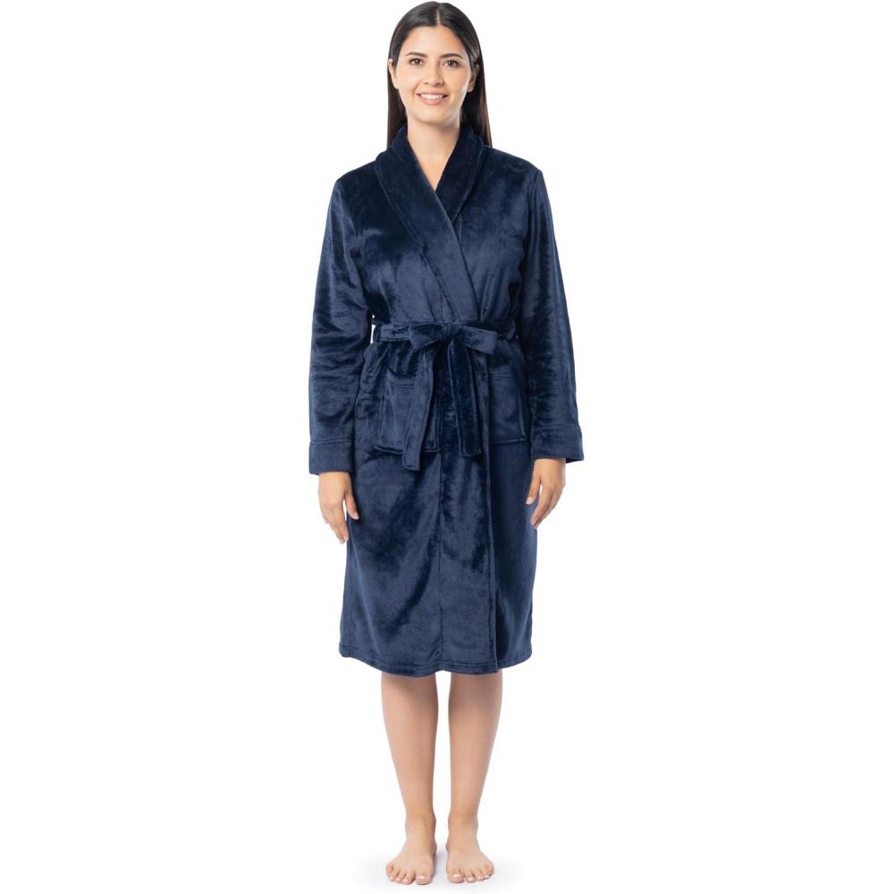 imageFruit of the Loom Womens Fleece RobeNavy