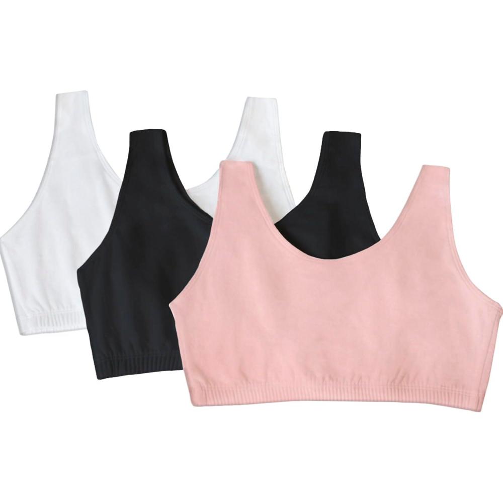 imageFruit of the Loom Womens MultiPack Tank Top Style Sports BraBlushing Rose Black White