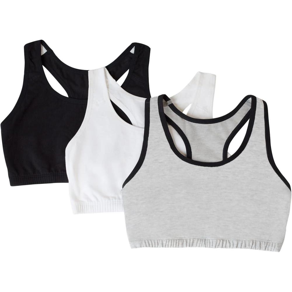 imageFruit of the Loom Womens MultiPack Tank Top Style Sports BraGrey With BlackWhiteBlack