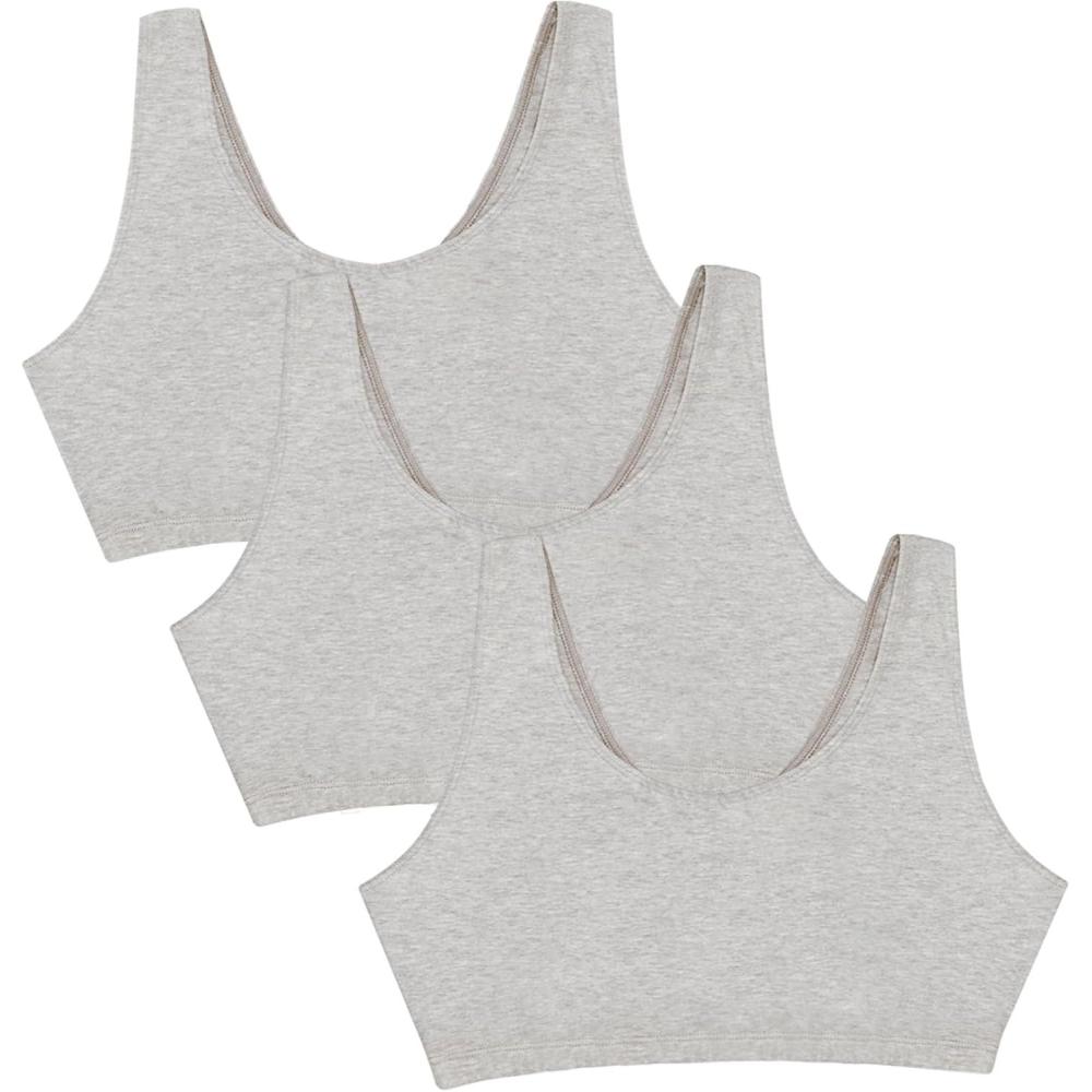 imageFruit of the Loom Womens MultiPack Tank Top Style Sports BraGreyGreyGrey