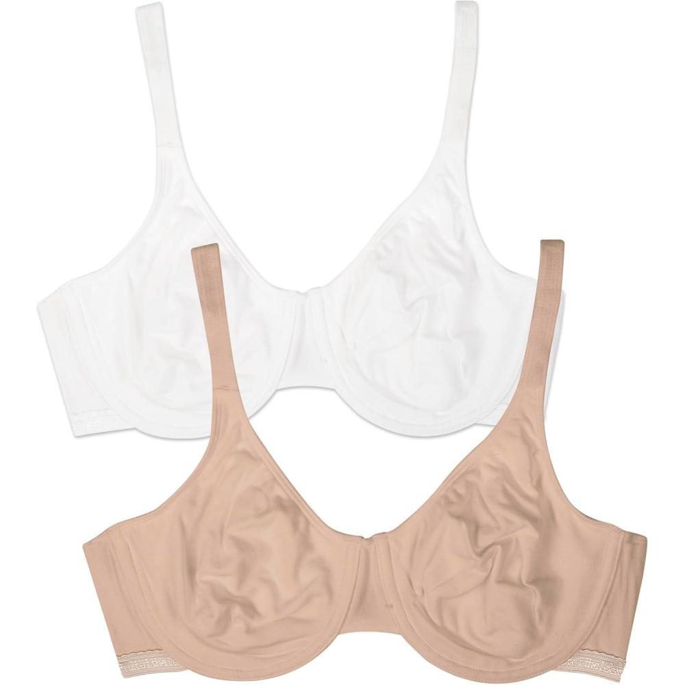 imageFruit of the Loom Womens MultiPack Unlined Underwire Cotton BraWhite 86ck  Sand