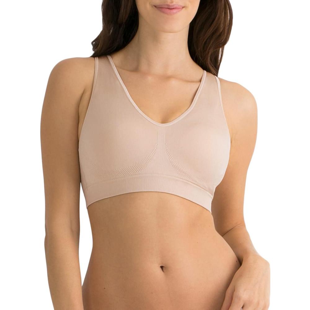 imageFruit of the Loom Womens Seamless Pullover Bra  Soft Stretch Fabric with Builtin CupsIn the Buff
