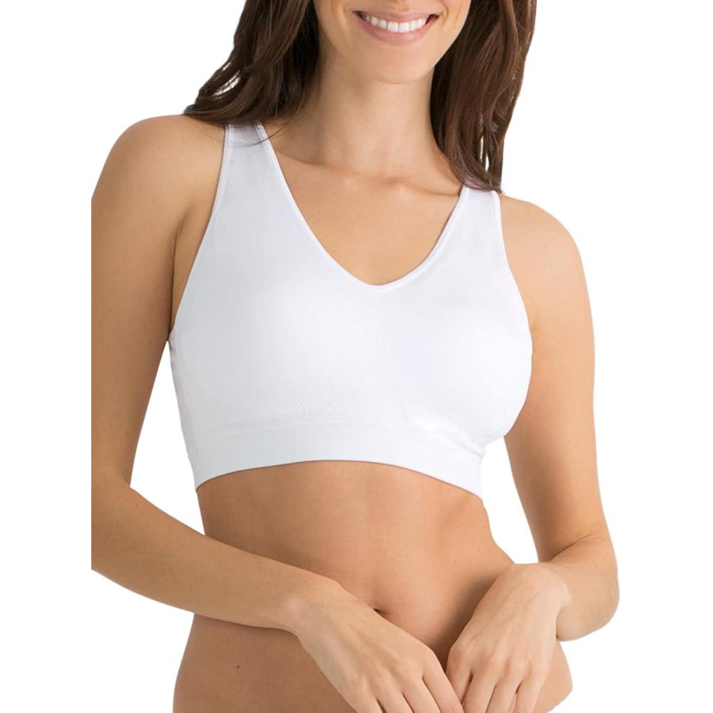 imageFruit of the Loom Womens Seamless Pullover Bra  Soft Stretch Fabric with Builtin CupsWhite