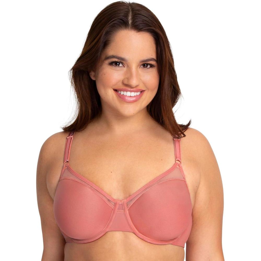 imageFruit of the Loom Womens Smooth Spacer TShirt Bra Breathable UltraSoft Flexible and Invisible Under TeesDesert Dusk