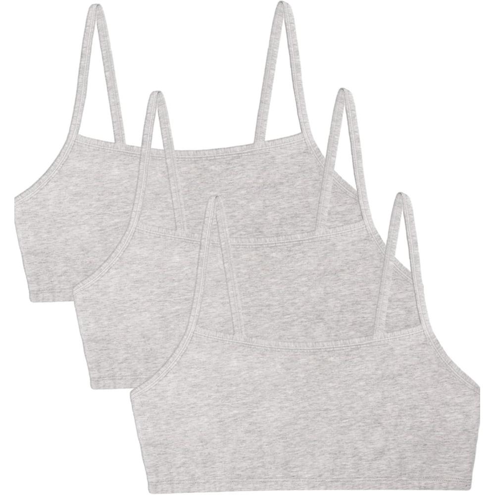 imageFruit of the Loom Womens Spaghetti Strap Cotton Sports Bra AllDay ComfortGreyGreyGrey