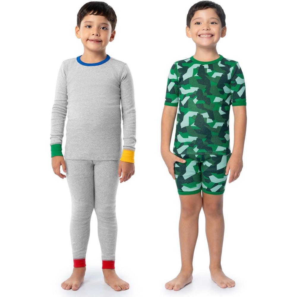 imageFruit of the Loom boys 4piece Tight Fit Pajama SetGrey HeatherRoyal Prime