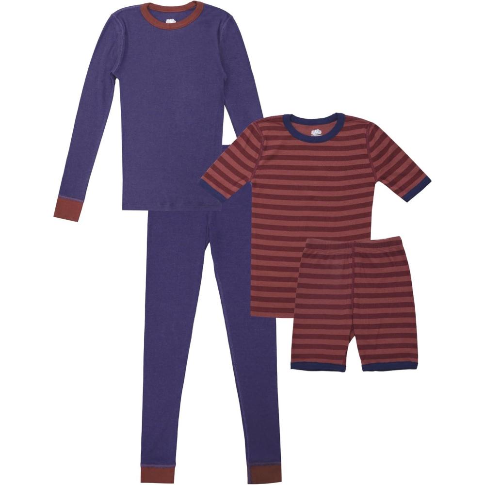 imageFruit of the Loom boys 4piece Tight Fit Pajama SetNavyCardinal