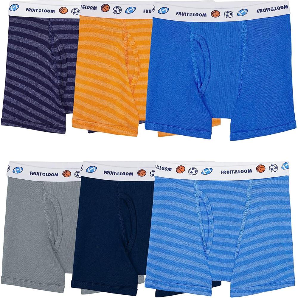 imageFruit of the Loom boys And Toddler Boxer Briefs Tag Free ampamp Breathable Underwear Assorted Color Multipacks6 Pack  Assorted Colors