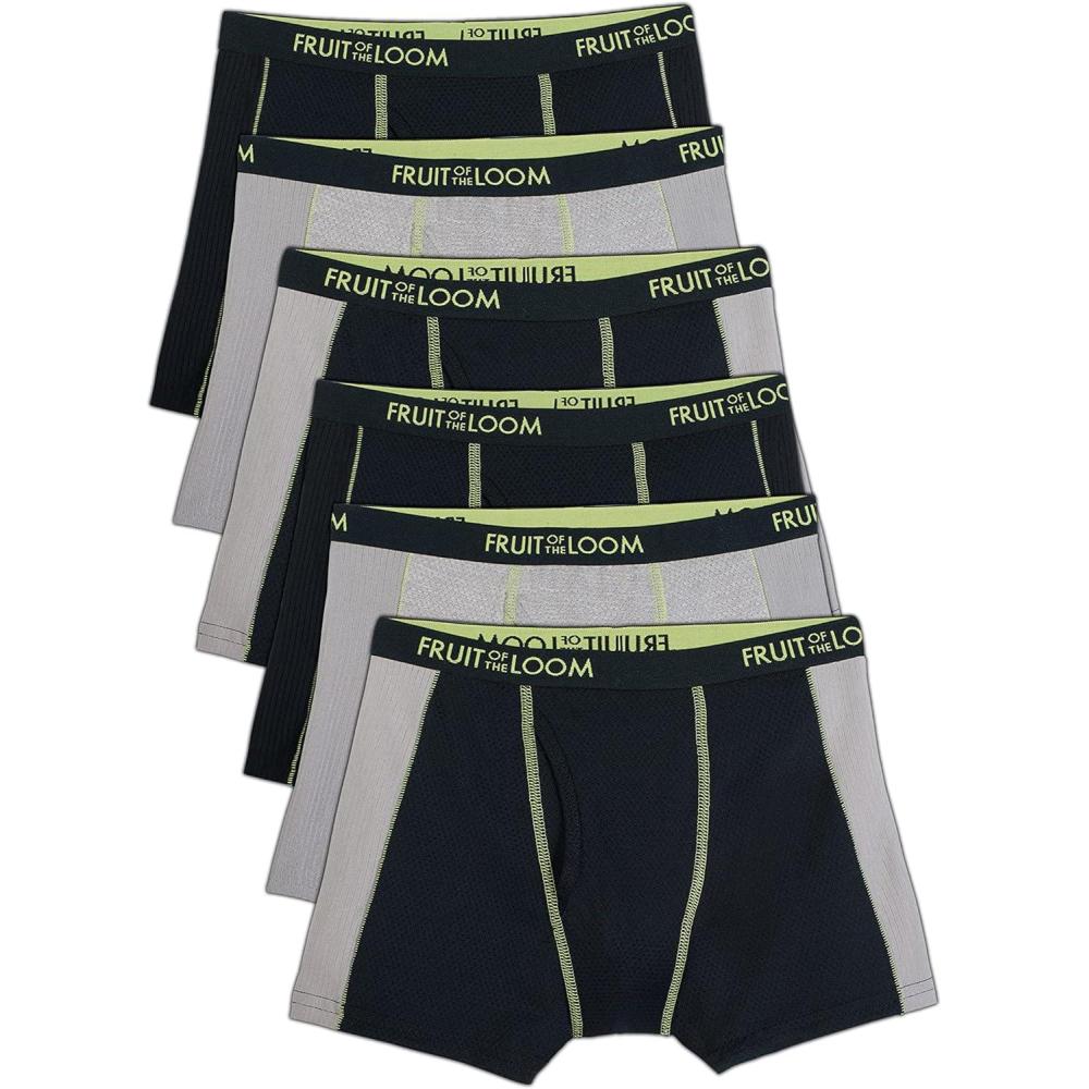imageFruit of the Loom boys Micro Mesh With Side Flex Zones Boxer Briefs 6 PackAssorted Colors