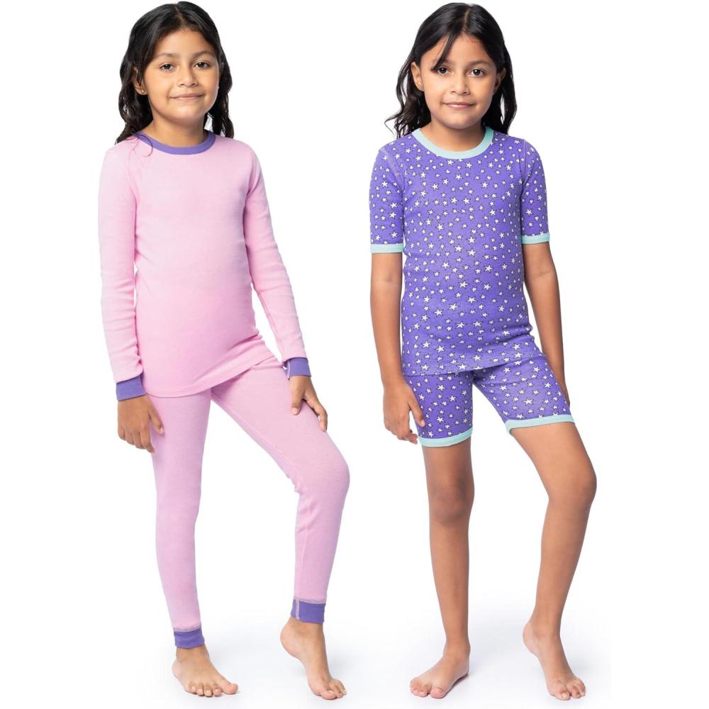 imageFruit of the Loom girls 4piece Tight Fit Pajama SetPinking of You