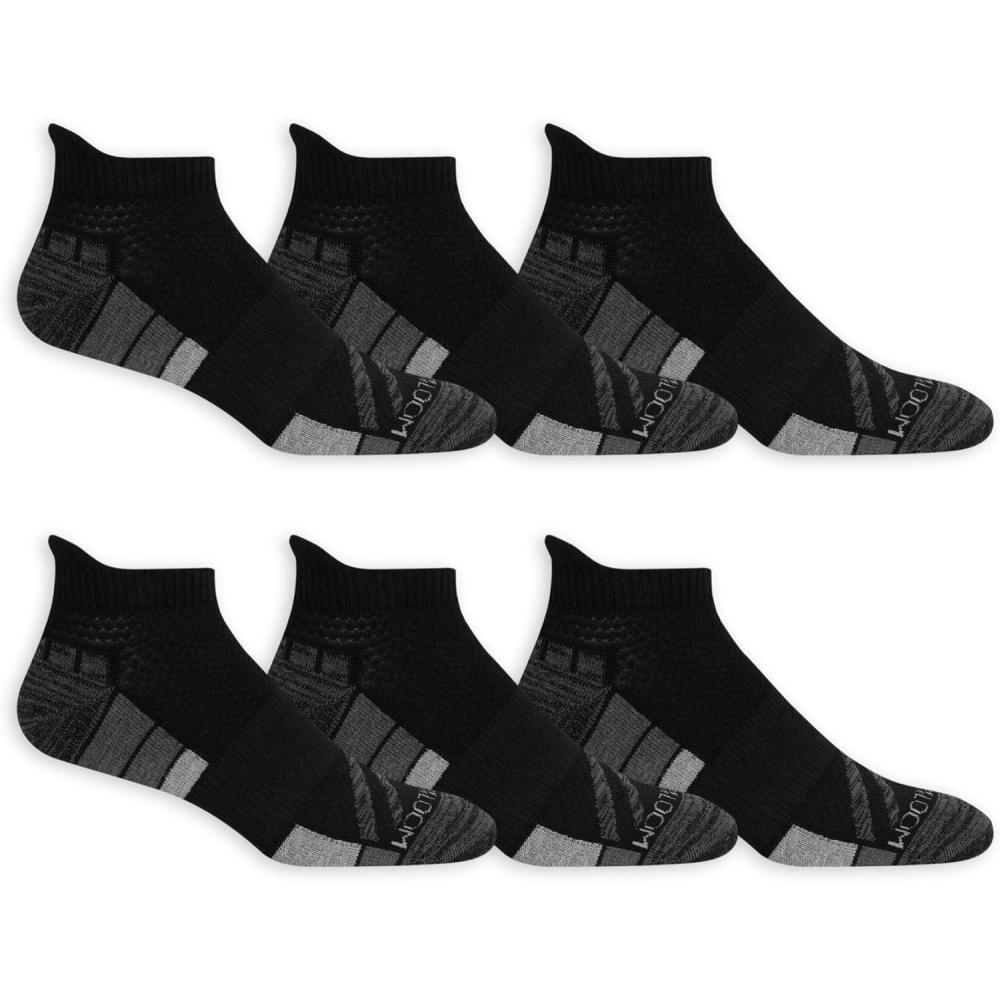 imageFruit of the Loom mens Breathable Performance Cushioned Socks  6 Pair PackLow Cut  Black