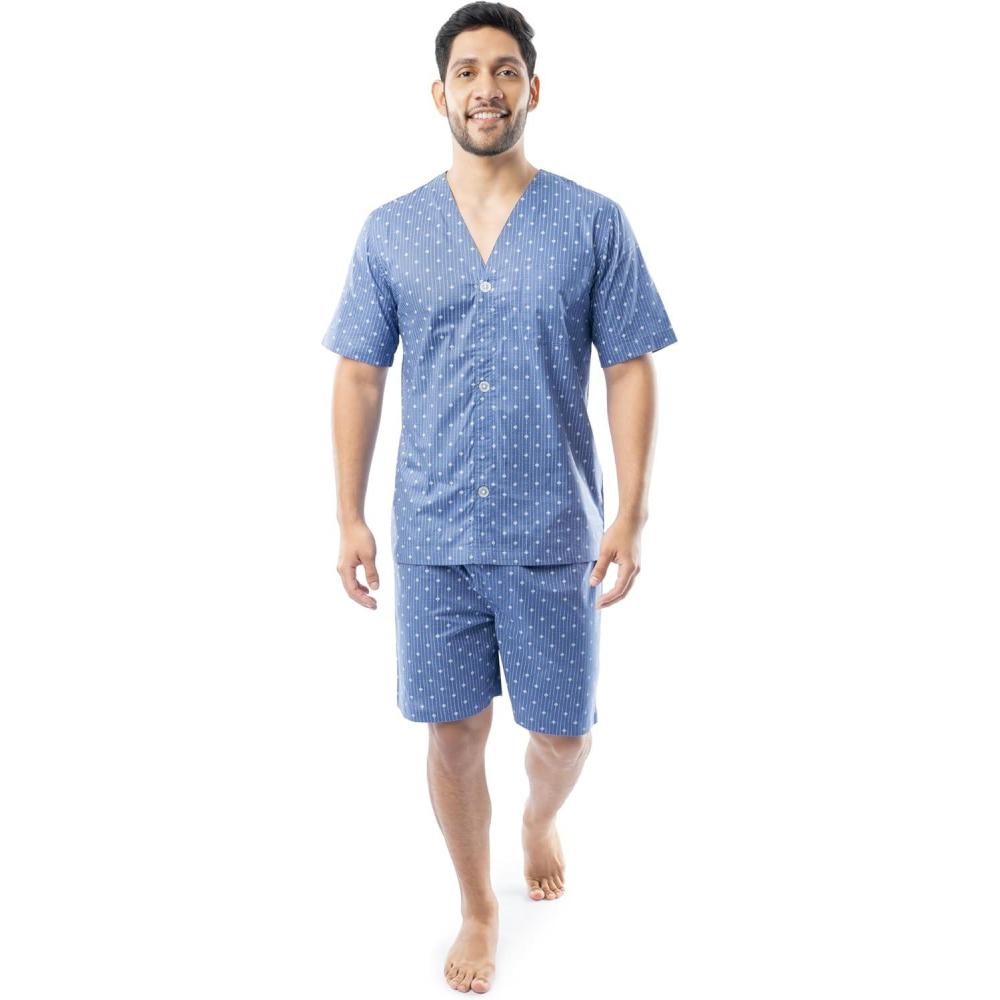 imageFruit of the Loom mens Broadcloth Short Sleeve Pajama SetMedium Blue