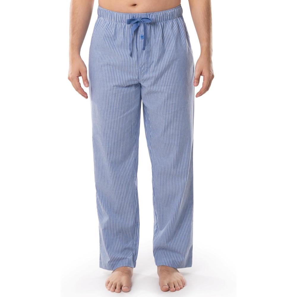 imageFruit of the Loom mens Broadcloth Woven Sleep Pajama PantBlue Stripe