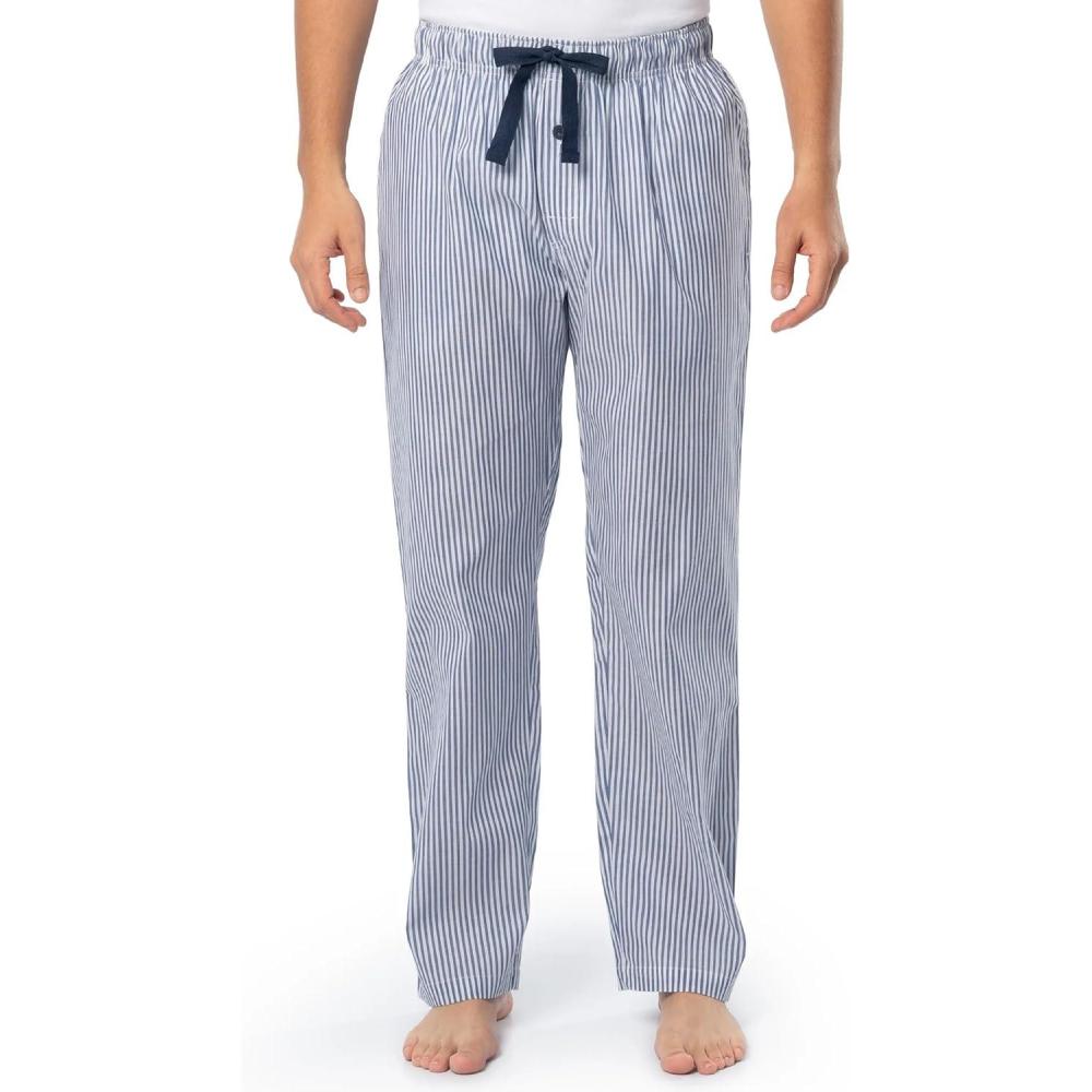 imageFruit of the Loom mens Broadcloth Woven Sleep Pajama PantNavy Stripe