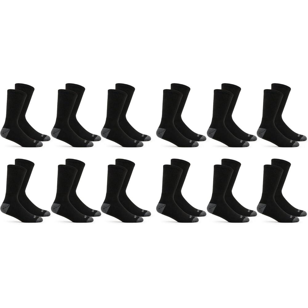 imageFruit of the Loom mens Dual Defense Crew Socks 12 PackBlack