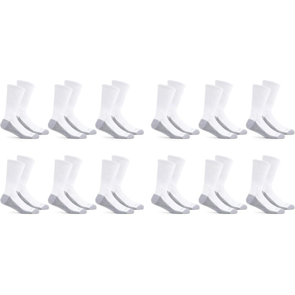 imageFruit of the Loom mens Dual Defense Crew Socks 12 PackWhite