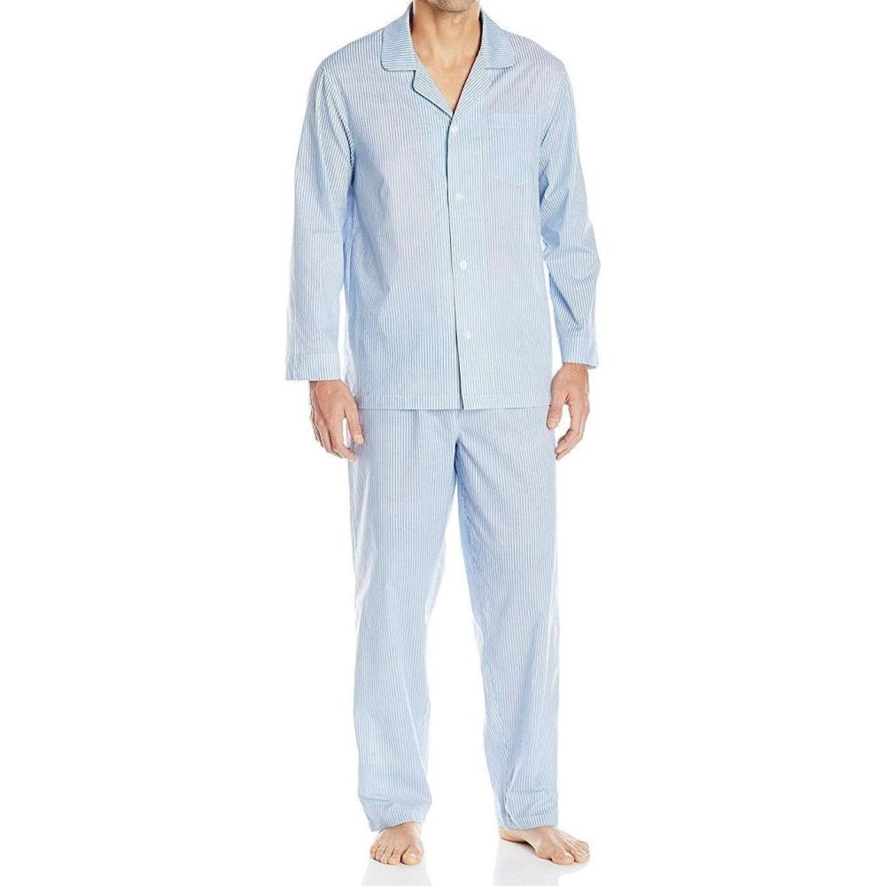 imageFruit of the Loom mens Long Sleeve Broadcloth Pajama SetRoyal