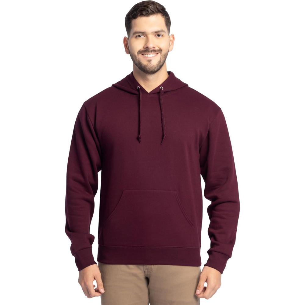 imageFruit of the Loom unisexadult Eversoft Fleece Pullover Hooded Sweatshirt Moisture Wicking ampamp BreathableMaroon Pullover