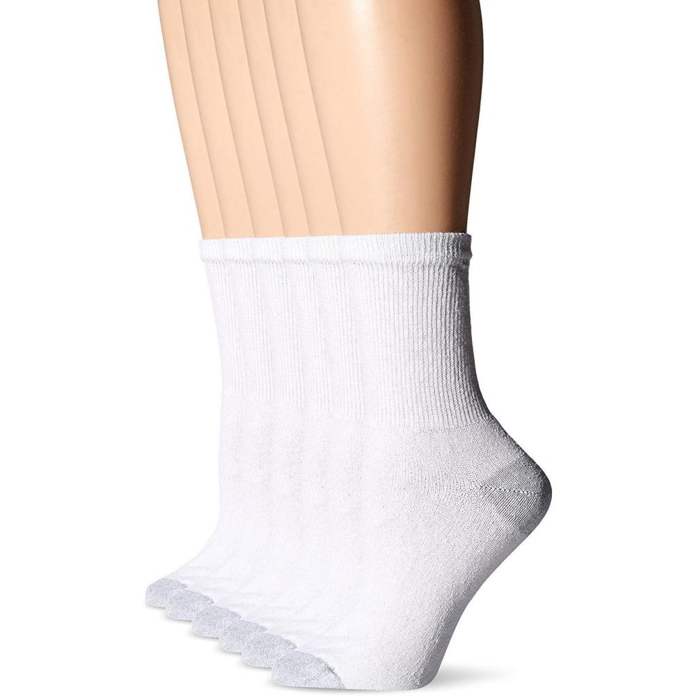 imageFruit of the Loom womens 6 Pair Pack Core crew socks White 12 US