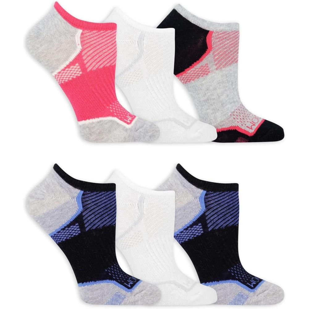imageFruit of the Loom womens Coolzone Cotton No Show Socks 6 PackMulticolor Assortment