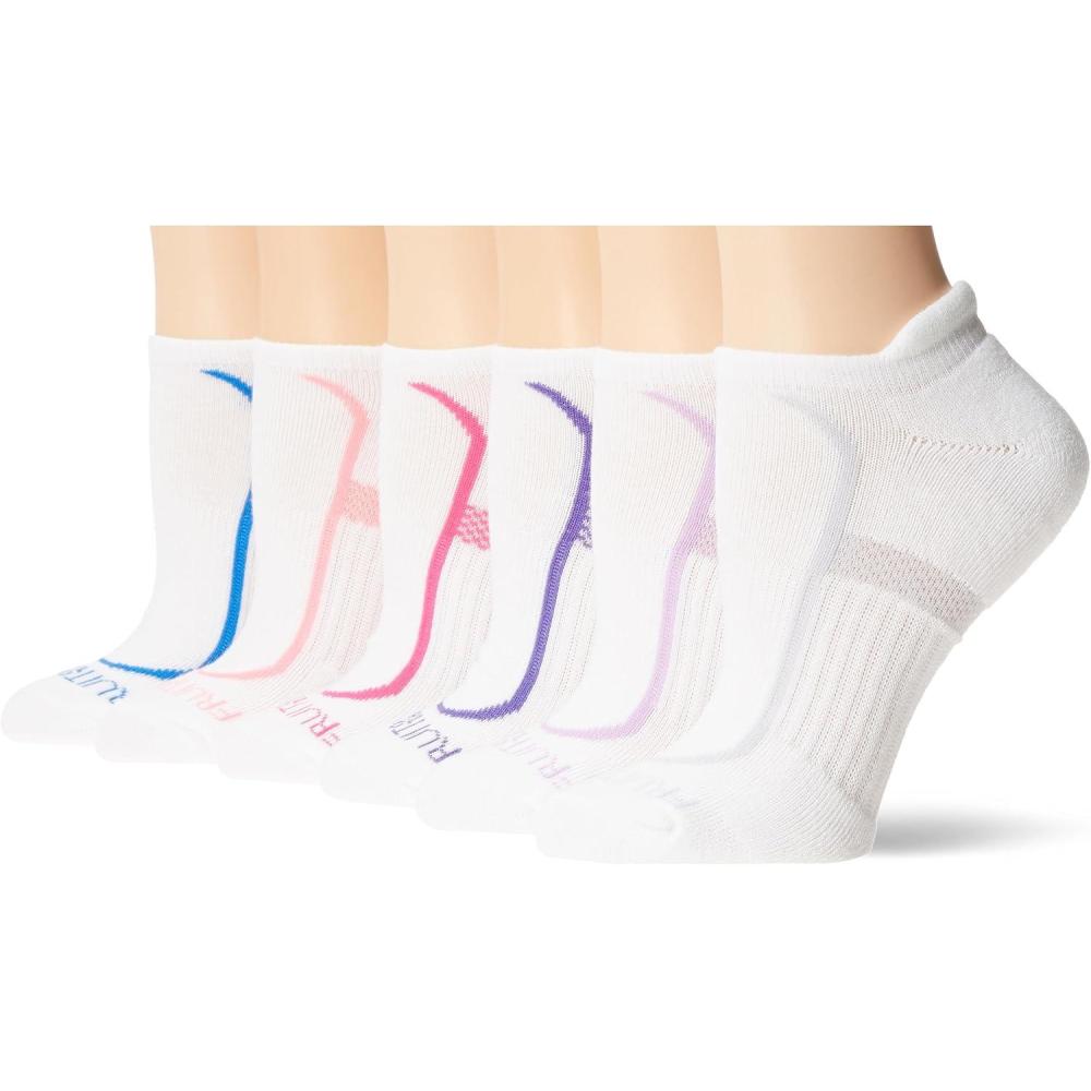 imageFruit of the Loom womens Coolzone Cotton No Show Socks 6 PackWhite Assortment W Tab