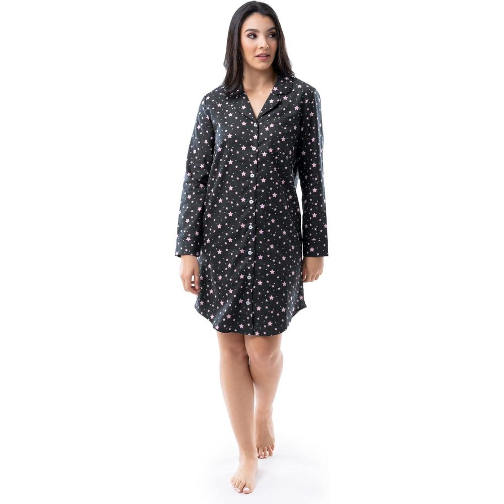 imageFruit of the Loom womens Flannel Sleep ShirtStarry Sky
