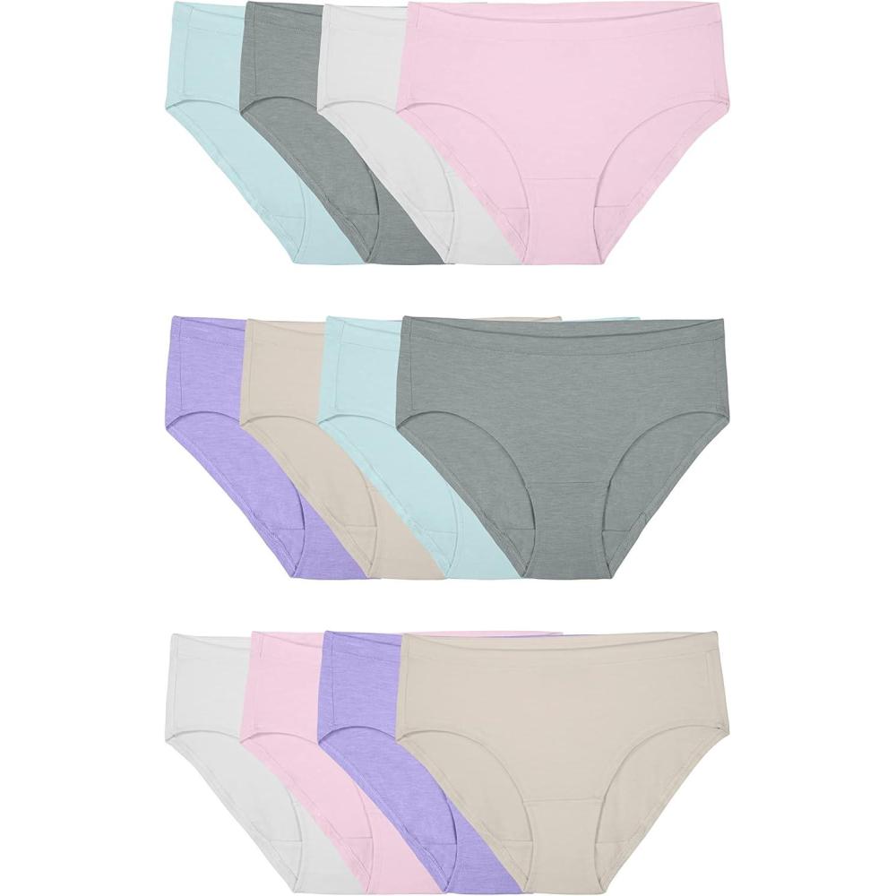 imageFruit of the Loom womens Modal UnderwearHipster 12 Pack PurpleCashmereGrey