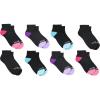 imageFruit of the Loom Girls 10Pair Everyday Soft Ankle Socks BlackMulti Shoe Size 1054