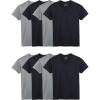 V-neck - 8 Pack - Black/Grey
