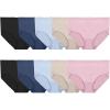 Cotton Blend - Plus Size Brief - 10 Pack - Pink/Nude/Blue/Black