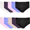 Micro Mesh - Plus Size Brief - 10 Pack - Black/Blue/Purple