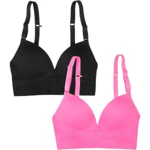 Fruit of the Loom: A Fresh Collection Confidence Booster 2 Pack Women’s Seamless Push Up Bras for Lifted Comfort(Sugar Plum/Black Hue)