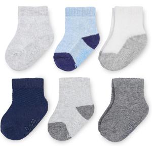 Fruit of the Loom All Weather Baby & Toddler Socks – Cotton Crew Socks with Grips for Boys, Girls and Unisex(Blue)