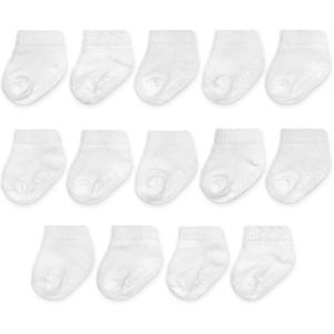 Fruit of the Loom Baby 14-Pack Grow & Fit Flex Zones Cotton Stretch Socks – Unisex, Girls, Boys(Low Cut – White)