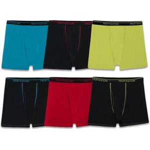 Fruit of the Loom Boys’ 360 Stretch Boxer Briefs(Boys – 6 Pack – Micro Stretch – Black/Yellow/Red)