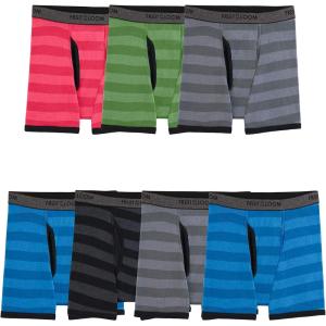 Fruit of the Loom Boys’ Boxer Briefs with Coolzone Fly(7 Pack – Assorted Stripes)