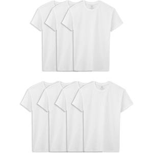 Fruit of the Loom Boys’ Eversoft Cotton Undershirts, T Shirts & Tank Tops(T Shirt – Boys – 7 Pack – White)