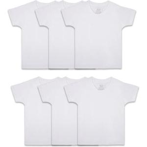 Fruit of the Loom Boys’ Eversoft Cotton Undershirts, T Shirts & Tank Tops(T Shirt – Toddler – 6 Pack – White)