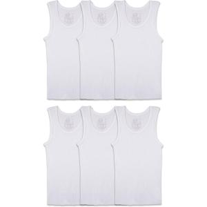 Fruit of the Loom Boys’ Eversoft Cotton Undershirts, T Shirts & Tank Tops(Tank – Toddler – 6 Pack – White)