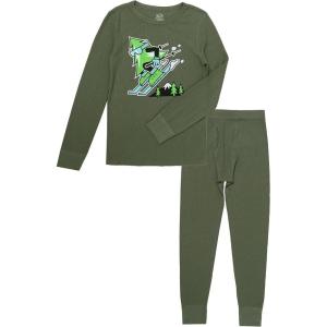 Fruit of the Loom Boys Waffle Thermal Underwear Set(Green)
