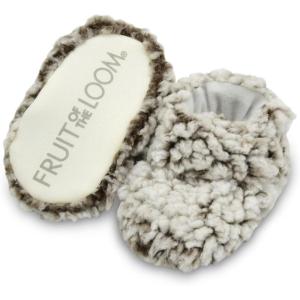 Fruit of the Loom Cozy Thermal Wrap Booties with Non-slip Grips for Baby Girls, Boys, Unisex -(Chocolate)