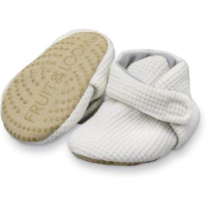 Fruit of the Loom Cozy Thermal Wrap Booties with Non-slip Grips for Baby Girls, Boys, Unisex -(Ivory)