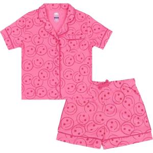 Fruit of the Loom Energize Girl’s Loose Fit Pajama Set(Frosted Pink)