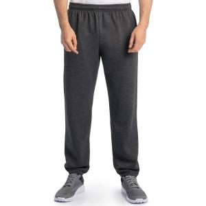 Fruit of the Loom Eversoft Fleece Elastic Bottom Sweatpants with Pockets, Relaxed Fit, Moisture Wicking, Breathable(Black Heather)