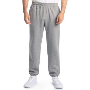 Fruit of the Loom Eversoft Fleece Elastic Bottom Sweatpants with Pockets, Relaxed Fit, Moisture Wicking, Breathable(Grey Heather)